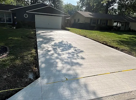 After New Residential Concrete Driveway Paved